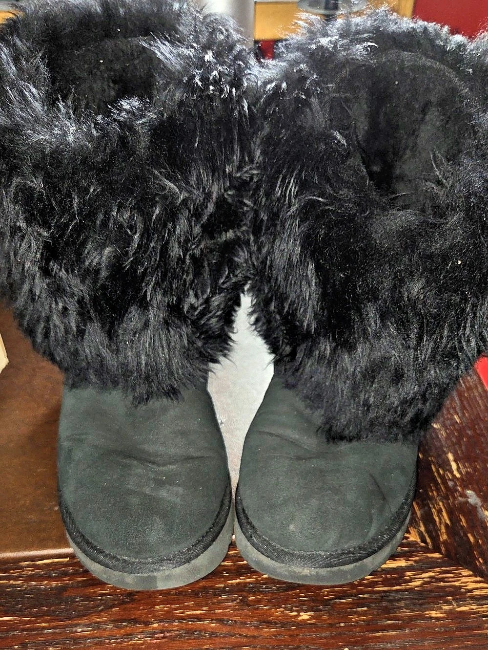 UGG Sunburst Tall Boot Black Fur Winter Boots